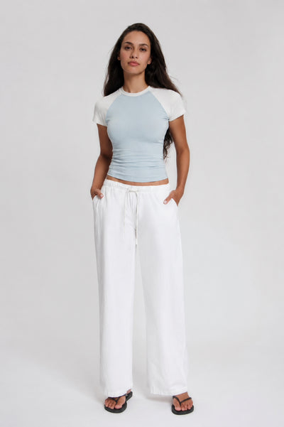 Contrast t-shirt met korte mouwen