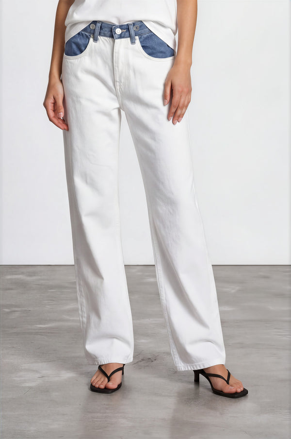 Contrast Denim Trousers