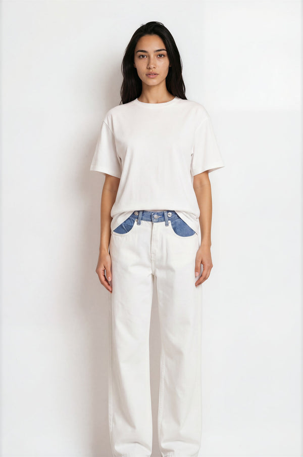 Contrast Denim Trousers