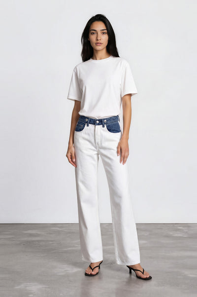 Cinched top met korte mouwen